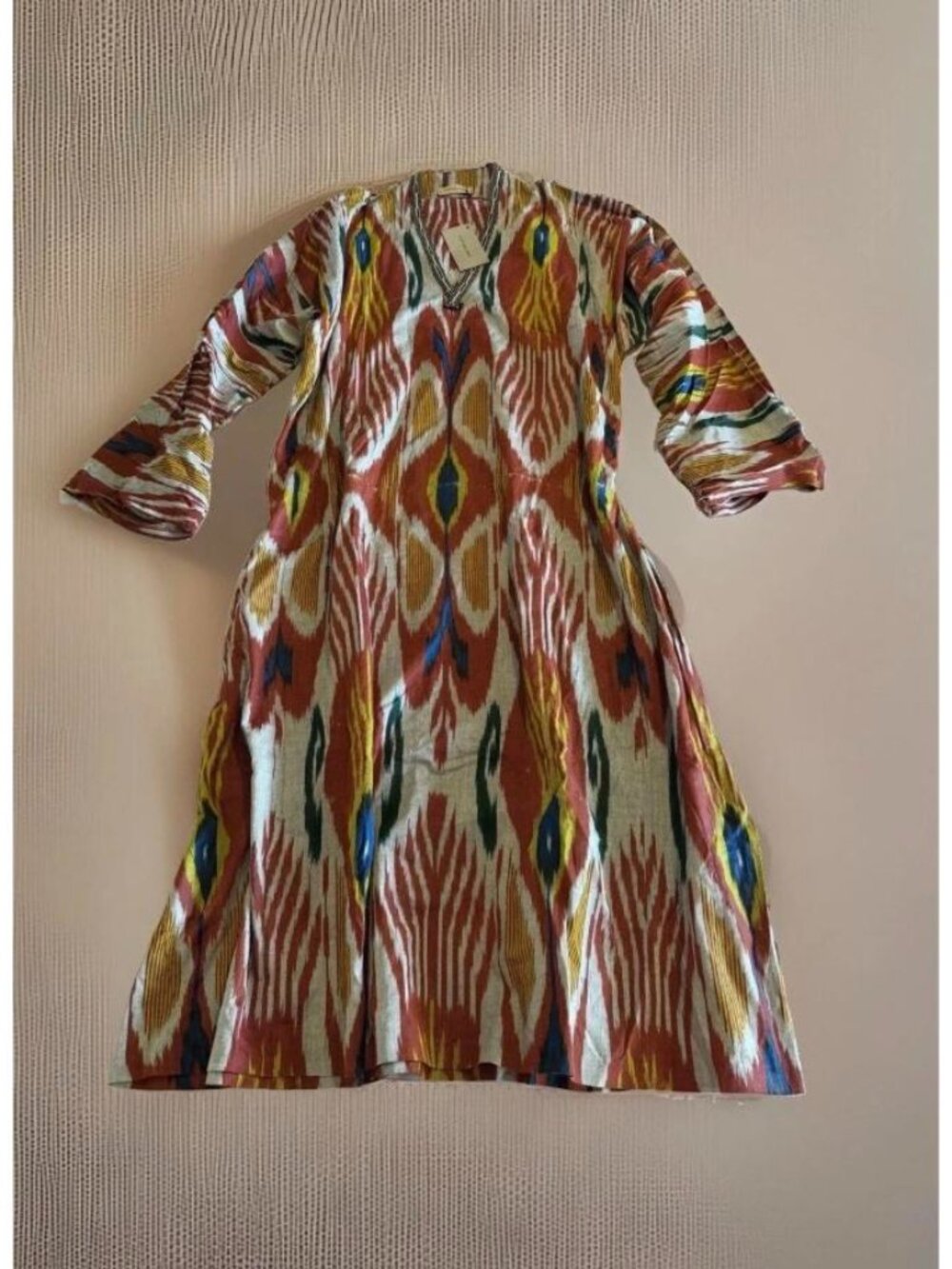 NWT Muzungu Sisters Ikat Silk Kaftan Midi Dress